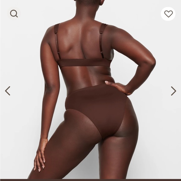 Skims mid high waisted bottom bikini cocoa size small - Picture 3 of 6